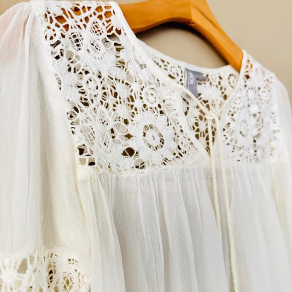 ASOS Design Ivory Boho Lace Tassel Top Size 0 - Picture 5 of 11